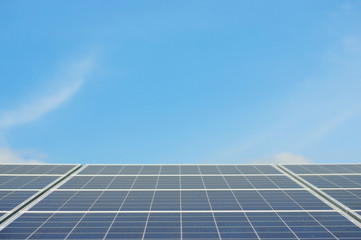 The solar panel produces green, environmentally friendly energy from the sun