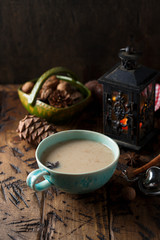Obraz na płótnie Canvas Homemade masala tea with spices
