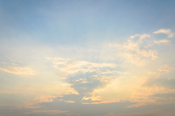Clouds and light at sunset