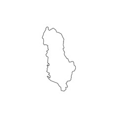 Map of Albania Sign - Thin Lines eps ten
