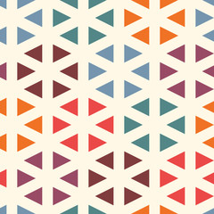 Contemporary minimalist geometric pattern. Repeated triangles ornament. Modern abstract background. Seamless surface design. Simple wallpaper. Digital paper, textile print. Vector art