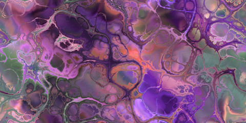 rich marbled purple, orange, brown and green seamless tile