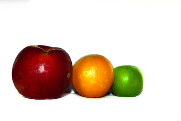 Beautiful Fresh fruits Assorted fruits colorful, clean eating, in white background