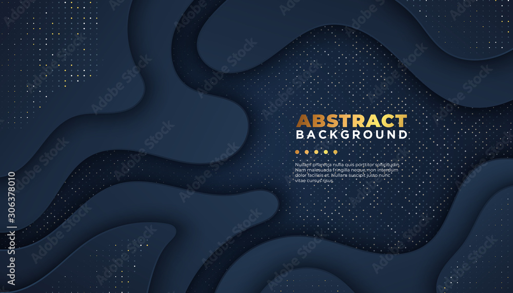 Poster dark abstract background with overlap layers. luxury design concept. eps 10