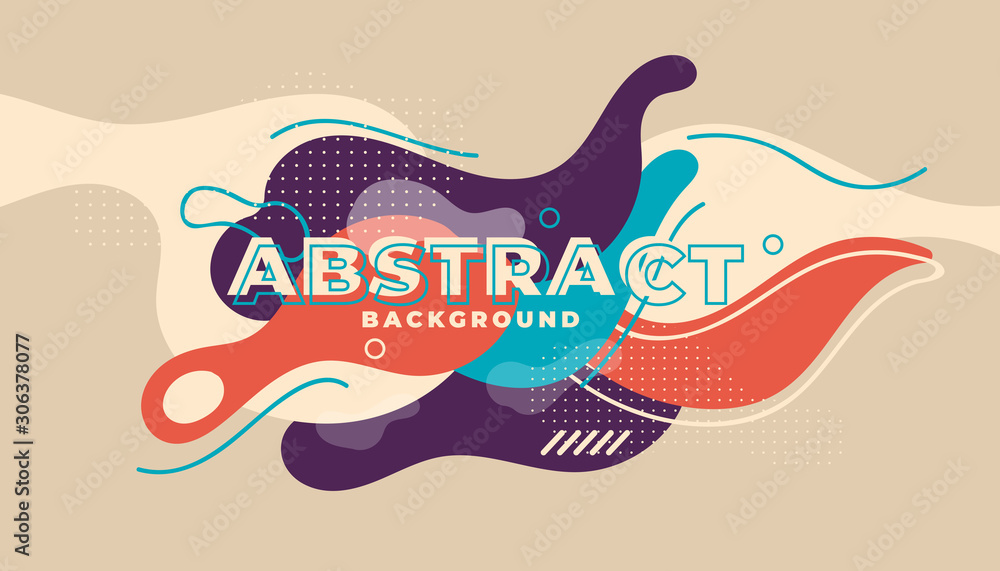 Poster minimal geometric background. dynamic shapes composition