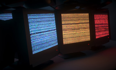 Fototapeta premium Old-fashioned personal computer in retro 80s style. 3d render