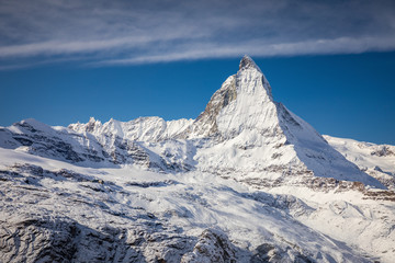 Fototapeta na wymiar Aerial of Matterhorn summit from Gornergrat
