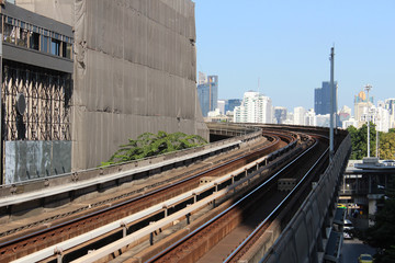 Sky train tracks in Bangkok, Thailand