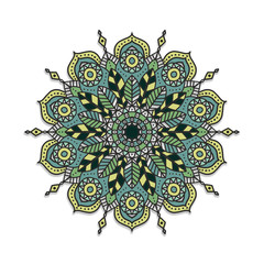 Abstract paper cut to mandala design background.