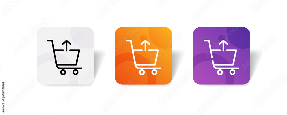 Poster out / remove from cart line / outline icon style