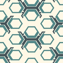 Contemporary honeycomb geometric pattern. Repeated hexagon ornament. Modern mosaic tiles. Seamless surface print