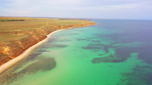 Aerial view of amazing cliffs in sunny day - Old Head of Kinsale, Ireland Krym