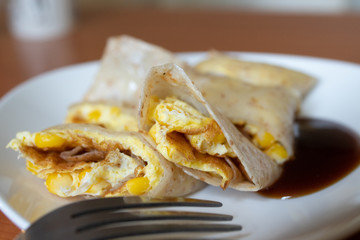 taiwan  traditional breakfast of omelet food on a table