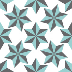 Abstract stars geometric seamless pattern.  Ornamental geometrical background. Mosaic, tail. Wrapping paper. Vector illustration.            