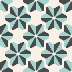 Abstract stars geometric seamless pattern.  Ornamental geometrical background. Mosaic, tail. Wrapping paper. Vector illustration.            