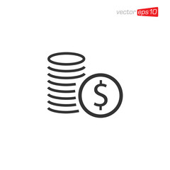 Coin Money Icon Design Vector