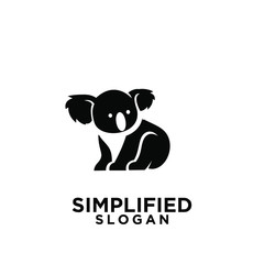 koala black logo icon design vector © Alpha Vector
