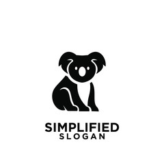 koala black logo icon design vector © Alpha Vector
