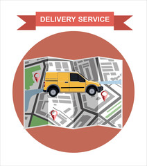 Delivery service and courier parcel collection flat illustration concepts. Modern flat design concepts