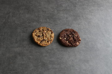cookies chocolate isolated on gray background  