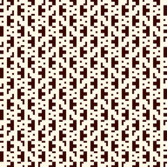 Fototapeta premium Repeated creative puzzle mosaic. Geometric seamless pattern design. Pixel art surface texture. Contemporary camouflage