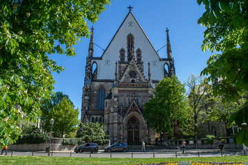 St. Thomas Church during spring in Leipzig, Germany
