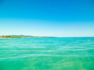 Tyrrhenian sea in Vada, Tuscany, Italy.