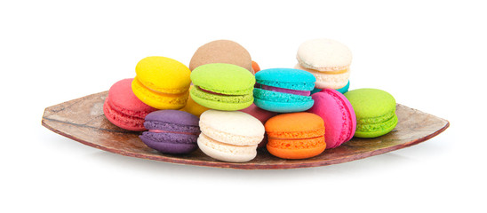 macaroons or macaron isolated on white background