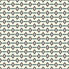 Ethnic and tribal seamless pattern with rhombuses and lines. Diamonds motif. Repeated geometric figures background