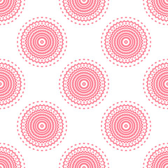 Abstract seamless pattern with mandala flower. Mosaic, tile. Floral background. Vector illustration.    