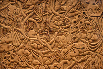  wood engraving of flowers and textures