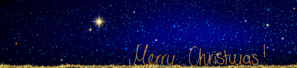 Merry Christmas background with colorful stars. Abstract sky background.