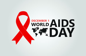 World AIDS Day. 1st December World Aids Day poster, Awareness ribbon. Vector illustration.
