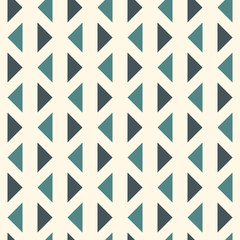 Repeated triangles on white background. Simple abstract wallpaper. Seamless pattern design with geometric figures.