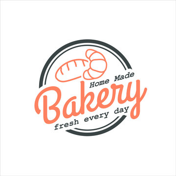pastry logo simple circle badge stamp concept homemade bakery vector for vintage food template 