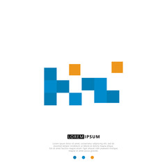 KZ K Z Logo Monogram with Blue and yellow Colors. modern letter logo design