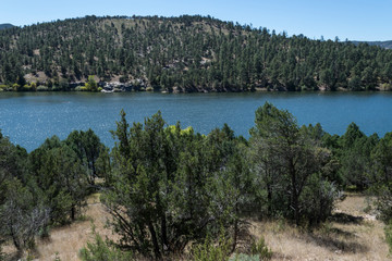 Fototapeta na wymiar Lake Roberts view from the Mesa campground.