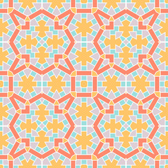 Abstract geometric seamless pattern.  Ornamental geometrical background. Mosaic, tail. Wrapping paper. Vector illustration.          