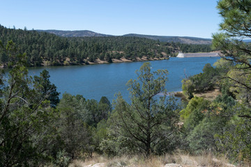 Fototapeta na wymiar Mesa campground overlooks Lake Roberts.