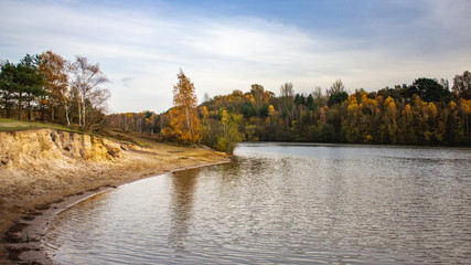 Ex-mining lakes surrounded by nature
