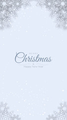 Merry Christmas background decorative design with White Origami Paper cut snow flake