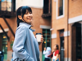 young woman in the city