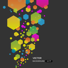 Colorful gradient hexagon vector background