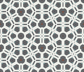 Abstract geometric seamless pattern.  Ornamental geometrical background. Mosaic, tail. Wrapping paper. Vector illustration.          