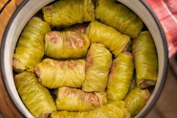 Sarma - Pickled cabbage leaves stuffed with minced meat and rice