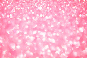 Beautiful Abstract Sparkle Glitter Lights Background. Soft Pale Pink Lilac Silver. Shine Bokeh Effect. For party, holidays, celebration.