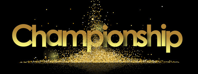 Championship in golden stars background
