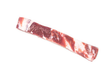 A selection of pork belly on a white background