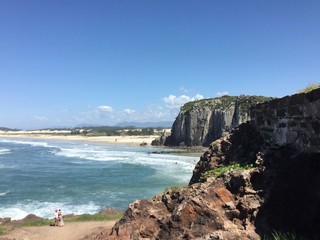 Beach with rock formations
