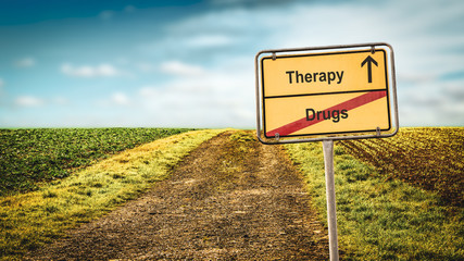 Obraz premium Street Sign to Therapy